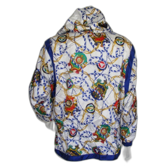 Lavon Track Jacket, M, Vintage, Nautical, Hooded, Pockets, Blue/White - Picture 8 of 15